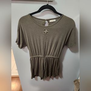 Tucker + Tate olive green romper girls 10-12
